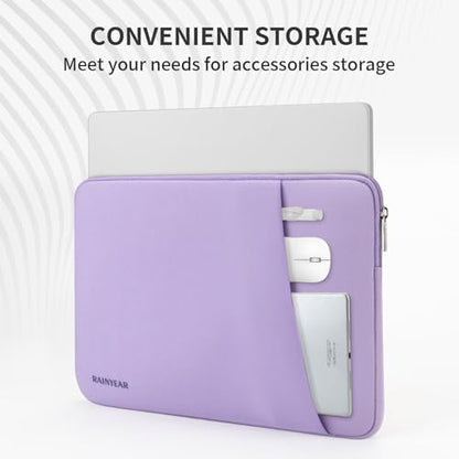RAINYEAR Laptop Sleeve Case with Front Pocket, 13.3 Inch Protective Portable Case Briefcase Laptop Carrying Bag Cover Compatible with 13.3-14 Inch Laptop PC, 14 Inch MacBook Pro M5 M4 M3 M2 M1, Purple - color: Purple, size: 13.3-14 inch