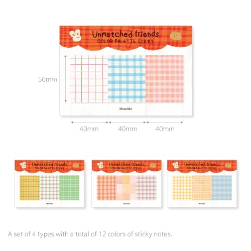 Monolike Color Palette Sticky Unmatched Friends A Set 4p - Self-Adhesive Memo Pad 30 Sheets - color: Unmatched Friends a Set