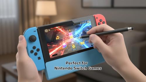 Stylus Pen for Touchscreen, 3-in-1 Magnet Stylus for Nintendo Switch, High Sensitivity Universal Stylus Pen for Nintendo Switch/iPad/iPhone/Android Tablets/Samsung Touch Devices (Black/White) - color: Black/White