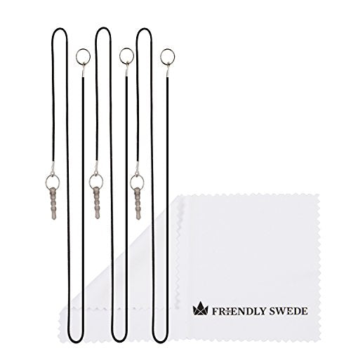 The Friendly Swede Stylus Pen for Touchscreen — 3-Pack 5.5" High Precision Stylus Pen with Replaceable Thin Tips, Elastic Lanyards & Screen Cleaning Cloth - Gold/Silver/Black - color: Gold/Silver/Black