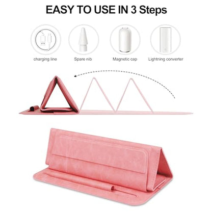 8-11 inch Tablet Sleeve Case with Pen Holder, Slim PU Lightweight Universal case with Foldable Stand for iPad 10th Generation 2022, iPad Pro 11, iPad mini6, Galaxy Tab S9/A9 Plus/A8 etc Pink - color: Pink