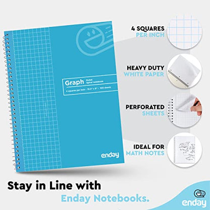 Emraw Quad Ruled Notebook Spiral with 70 Sheets White Paper - Set Includes: Blue, Black, Yellow, & Green Covers (48 Pack) - size: 48 Pack