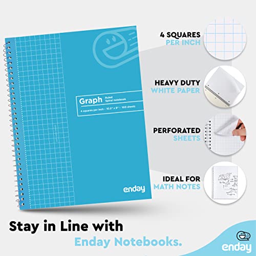 Emraw Quad Ruled Notebook Spiral with 70 Sheets White Paper - Set Includes: Blue, Black, Yellow, & Green Covers (48 Pack) - size: 48 Pack