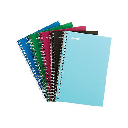 STAPLES Memo Pads, 4” x 6”, College Ruled, Assorted Colors, 50 Sheets/Pad, 5‑Pack