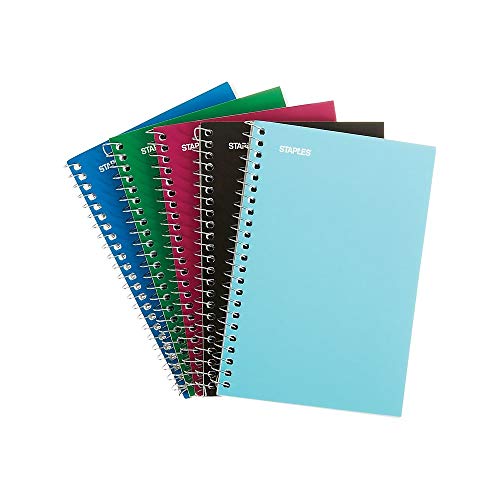 STAPLES Memo Pads, 4” x 6”, College Ruled, Assorted Colors, 50 Sheets/Pad, 5‑Pack