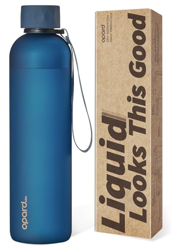 Opard Slim Pro Water Bottle 32oz, Plastic Water Bottle BPA-Free, Facetted Rubberized Grip-Texture Monocap, Leakproof Screw Top, Midnight Blue, Reusable for Travel School Sport Gym Hiking - color: Midnight Blue, size: 32 oz