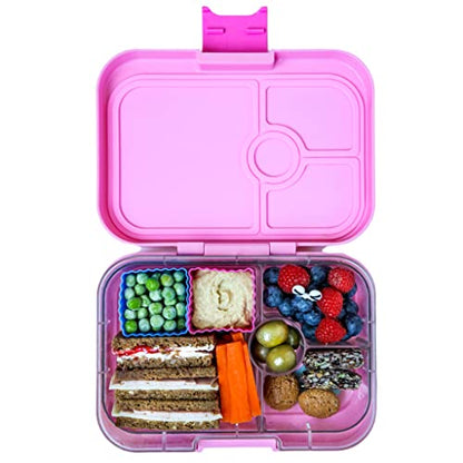 Yumbox Panino Leakproof Bento Lunch Box, Power Pink Rainbow | Sanwich Friendly Tray - color: Power Pink