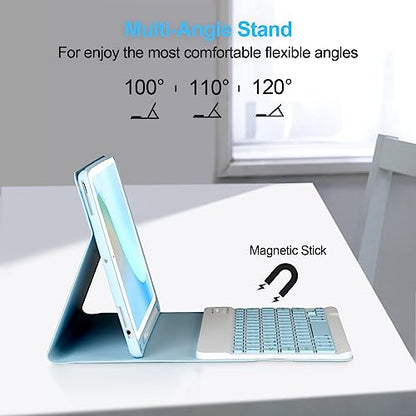 Keyboard Case for iPad 9/8/7th Gen 10.2’’,Case with Keyboard ipad 10.2 inch,Keyboard for iPad 9th Gen,Detachable Bluetooth Keyboard for iPad 10.2,iPad Keyboard Case 9th Gen with Pencil Holder (Blue) - color: Blue