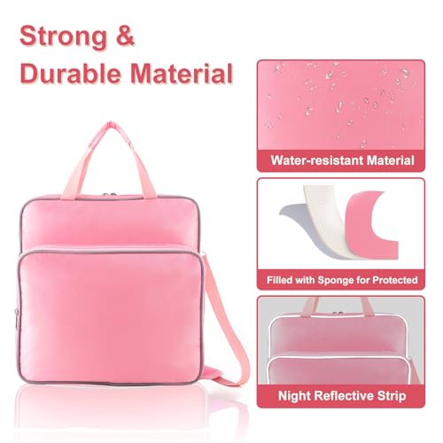 Zipper Binder with Multi Pockets, 500 Sheet Capacity, Pink - color: Pink