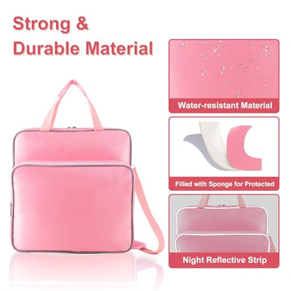 Zipper Binder with Multi Pockets, 500 Sheet Capacity, Pink - color: Pink
