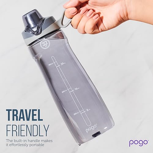 Pogo BPA-Free Plastic Water Bottle with Chug Lid, 32 Oz, Quetzal Teal - color: Teal, size: 32 Ounces