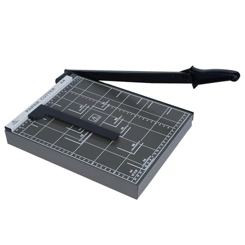 Guillotine Paper Cutter, 12" Cut Length Paper Trimmer with Sharp Blade and Metal Base, 12 Sheets Capacity with Safety Guard, Precision paper slicer for Cutting Paper, Card,Photos,Vinyl