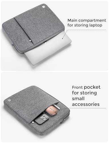 DOMISO Laptop Case Laptop Sleeve Cover Compatible with 15 inch MacBook Air M4/A3241 2025, M3/A3114,M2/A2941,15 inch MacBook Pro A1990 A1707,Compatible with Dell XPS 15 Plus with Pocket,Grey - color: Grey, size: 14 inch