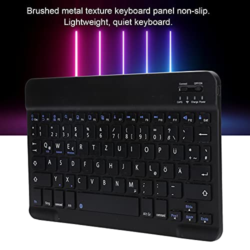 German Keyboard 10Inch Keyboard German Layout USB Computer Keyboard for Laptops, PC(Black)