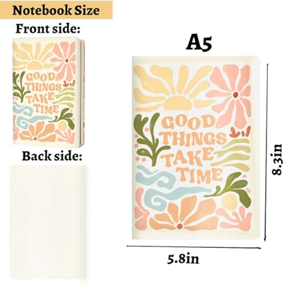 Hardcover Ruled Journal Notebook, Trendy Preppy Journal Notebook, Journal College Ruled Notebooks, Trendy Hardcover Notebook for Teacher Teen Girls Office Supplies Planner - color: Multi 1159