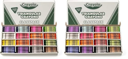 Crayola Triangular Crayon Classpack, 16 Assorted Toddler Crayons, Anti Roll, Bulk School Classroom Essentials, Preschool & Kindergarten Must Haves, 256 Count, (Pack of 2) - size: 256 Count (Pack of 2)