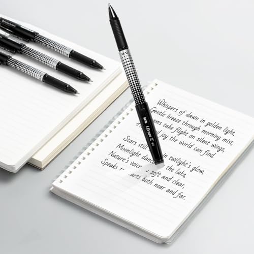 M&G Erasable Pens, 15 Pcs Erasable Gel Pen Medium Point 0.7mm, Black Erasable Gel Ink Pen with Comfort Grip and Cap, Make Mistakes Disappear for Drawing Writing Planner and Crossword Puzzles - color: Black