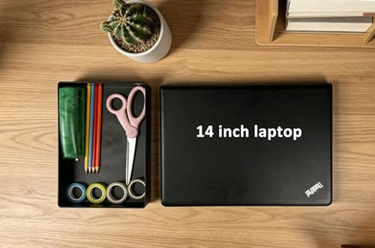 Amazon Basics Rectangular Plastic Desk Organizer with Storage Trays, Accessory Tray for Office Supplies and Pen Holder, 9.4 x 6.7 x 2 inch, Black - size: 9.4" x 6.7" x 2"