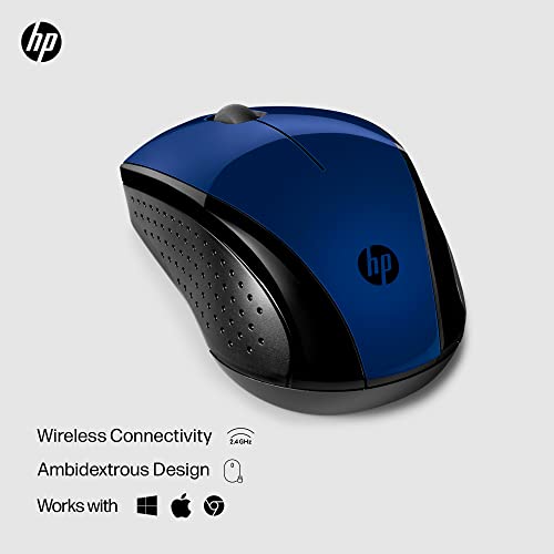 HP X3000 G3 Wireless Mouse - Blue, 15-Month Battery, Side Grips for Control, Travel-Friendly, Blue LED, Powerful 1600 DPI Optical Sensor, Compatible with Wins PC/Laptop, Mac, Chromebook (683N8AA#ABL) - color: Blue