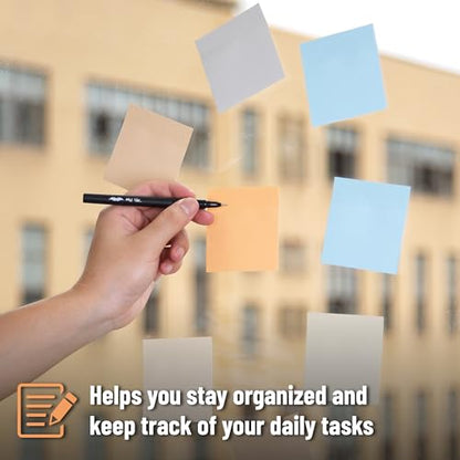 Mr. Pen- Sticky Notes, 3"x3", 12 Pads, 600 Sheets, Colorful | Sticky Notes Bulk, Self-Stick Note Pads, Perfect for Office, School, Home, Study & Organization - color: Winter