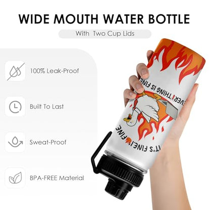 It's Fine I'm Fine Goose Water Bottle Goose Gifts For Gooses Lovers Women Men Funny Animal Duck Coffee Travel Mug with Handle Insulated for Hot and Cold Drink Ice 18oz Tumbler - color: Goose