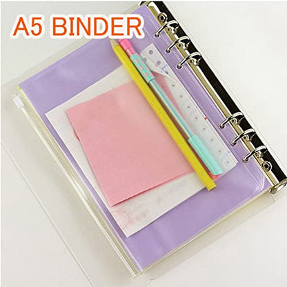 DY.2ten Refillable Notebook Set - 3 Pack Lined Refill Paper, Clear Zipper Binder Pockets, Dividers, Index Tabs, Ruler Marker - color: A5 Lined Paper