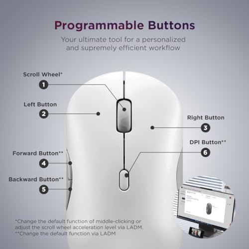 Lenovo 700 Multi-Device Wireless Mouse, Bluetooth or 2.4 GHz USB-A Connection, Connect up to 3 Devices, 36 Month Battery Life, Seashell - color: Seashell