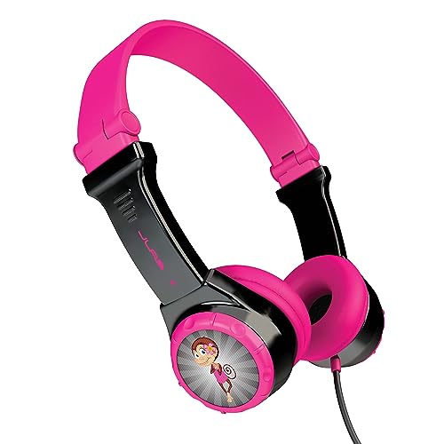 JLab JBuddies Folding Kids Wired Headphones with Volume limiting and Noise Isolation, Pink - color: Black/Pink, style: Folding