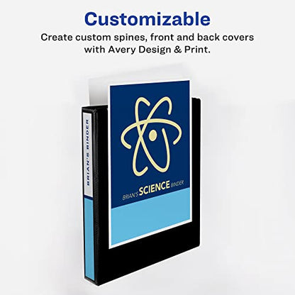 Avery Durable Clear View 3 Ring Binders, 3 Inch EZD Rings, 1 White Binder (09701) - size: 3", style: 1 Pack