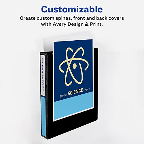 Avery Mini Protect and Store View 3 Ring Binder, 1 Inch Round Rings, 1 Light Blue Binder (23014) (Pack of 12) - size: 1" (Pack of 12)