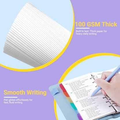 Antner A6 Weekly Planner Refill Paper 6-Hole Planner Inserts for A6 6-Ring Refillable Binder, 135 Sheets Undated Weekly Plan Loose Leaf Filler Paper with Binder Dividers For Agenda Work Schedule - color: Weekly Plan Paper