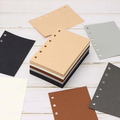Mogoostry A7 Blank Filler Paper 6 Color Refill Paper for 6 Ring A7 Binder Planner Inserts 6 Hole Blank Note Paper Refills 300 Sheets Loose Leaf Paper - color: Dark 6 Color
