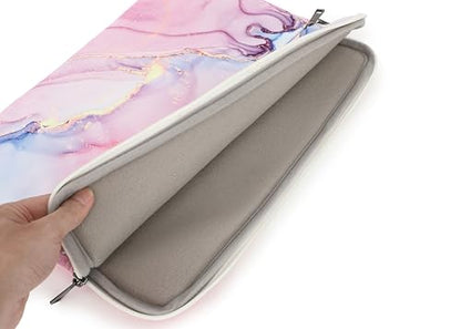 Pink Marble Laptop Sleeve Case Bag with Pocket for MacBook Pro 14 inch,Surface Laptop 14.4 inch and HP Lenovo Dell ASUS Acer 14 inch Laptop - color: Pink Marble, size: 14 inch