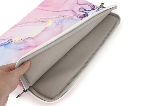 Pink Marble Laptop Sleeve Case Bag with Pocket for MacBook Pro 14 inch,Surface Laptop 14.4 inch and HP Lenovo Dell ASUS Acer 14 inch Laptop - color: Pink Marble, size: 14 inch