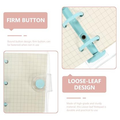 Parliky Mini 3-ring Loose-leaf Notepad with Blue Binder, Portable Small Notebook for Students Scrapbooking and Note Taking, Refillable Writing Pad for Office and School Use