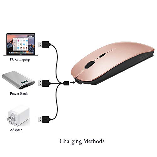 KLO Bluetooth Mouse for MacBook/Laptop/Notebook/pc/iPad/Chromebook, Wireless Mouse for MacBook Pro/AIR (Rose Gold) - color: Rose Gold