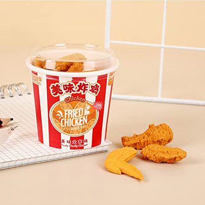 Food Erasers 27 Pack Fried Chicken Desk Pet Erasers for Kids Cute Fun School Supplies Prize Gifts Party Favors - style: Fried Chicken