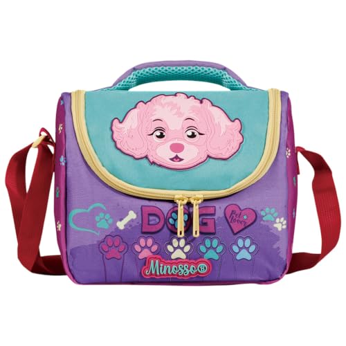 Insulated Lunch Bag for Kids Soft Bag Washable with Strap Reusable Toddler Lunch box School Supplies Food Carrier Snacks Picnic(Multi) - color: Dog