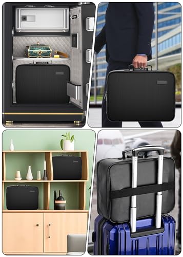 TOPCJ Fireproof Document Box with Lock,Waterproof Document Organizer with Zipper,Heat Insulated Accordion File Organizer,Portable File Box for Important Documents,Files,13 Pockets - style: Luxurious