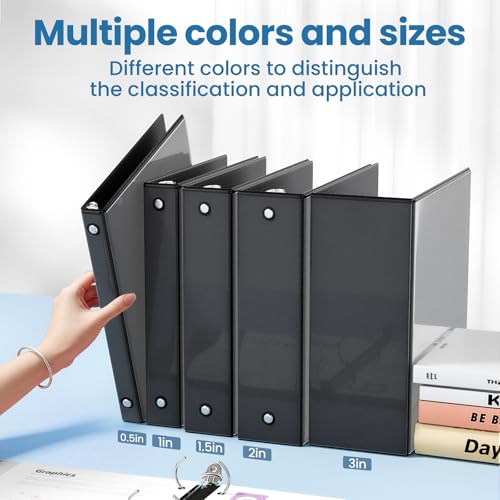 SUNEE 1 Inch Binders 3 Ring 4 Pack, PVC-Free Clear View 1" Binders (Fits 8.5x11 Inches) for School, Office & Home Use, Black - color: Black, size: 1 Inch, style: 4 Pack