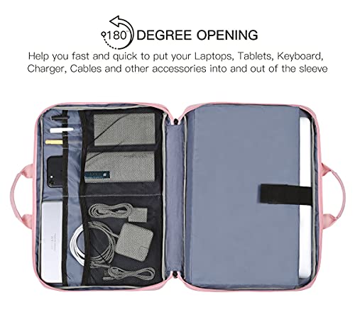 14 15 Inch Laptop Case Women Ladies Bag TSA Laptop Sleeve for MacBook Pro 14" M5/M4/M3/M2/M1, Macbook Air 15 M5/M4, Dell XPS 15/Inspiron 14, Acer HP Lenovo ASUS Chromebook 14" Notebook Case Bag, Pink - color: Pink, size: 13.5-15 Inch