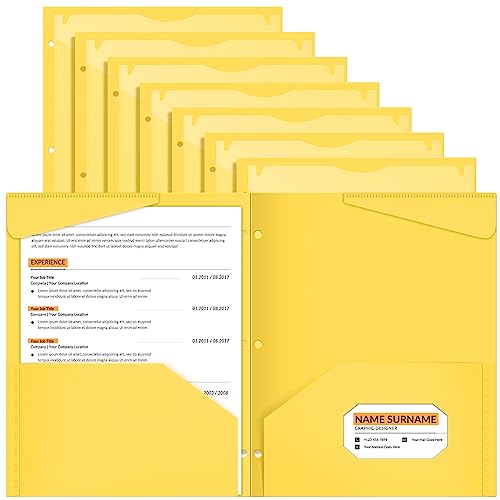 Henoyso 36 Pcs Yellow Plastic Folders with 2 Pockets and Clear Front Pocket 3 Holes Bulk Heavy Duty Letter Size Folders for Back to School, Office & Home, Classroom Organization - color: Yellow