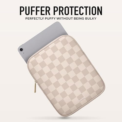 Vandel Slim & Protective Tablet Sleeve for 9-11 inch iPads A16, 11" iPad Pro, 10.9" iPad,10.2" iPad, 10.9" iPad Air, 11 Inch Samsung Galaxy Tab A9+, Bag Fits Magic Keyboard - color: a. Neutral Checker, size: 9-11 Inch Tablet
