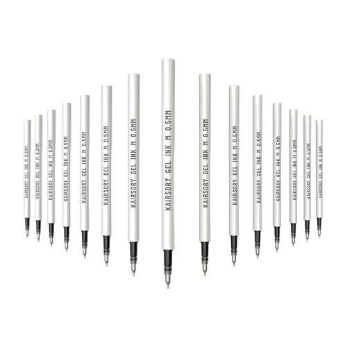 Black Gel Pens Refills,Retractable Gel Ink Pen Refill Bulk,pen refills for twist pens,Fine Point 0.5mm Black Ink, Smooth Writing Retractable Click Pen Refill(15 Pcs Pen Refills-Black Ink-0.5mm) - style: 15 Pcs Black Ink refills-0.5mm
