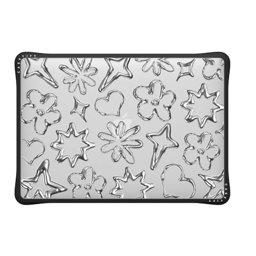 CASETiFY Impact MacBook Air 13" (M1/Intel) Case [Cushioned Impact Corners/Scratch-Resistant/Anti-Slip Grip] - Chrome Doodles - Clear Black - color: Chrome Doodles, size: MacBook Air 13" (M1 / Intel)