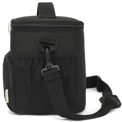 GYEUKHAM Unisex Insulated Lunch Bag, Black, 10.2 x 7.5 x 9 inches, Durable Oxford Fabric, PEVA Lining, 3+ Years - color: Black#2