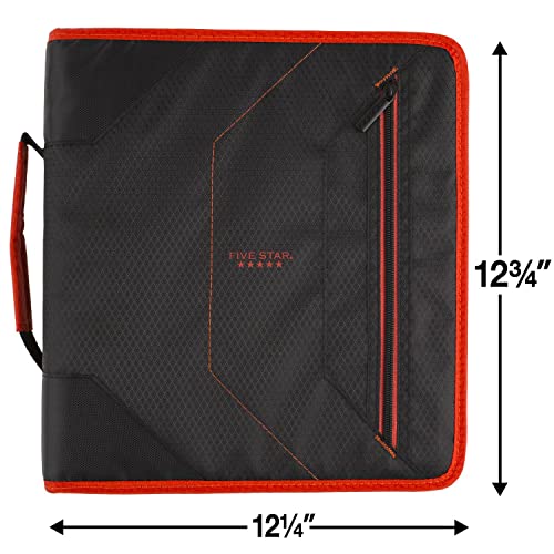 Five Star Zipper Binder, 2 Inch 3-Ring Binder with Removable File Folders, 530 Sheet Capacity, Red/Black (29036CE8)