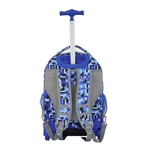 Travelers Club 4 Piece Rolling Backpack Set With Accessories,Blue Pixel - color: Blue Pixel