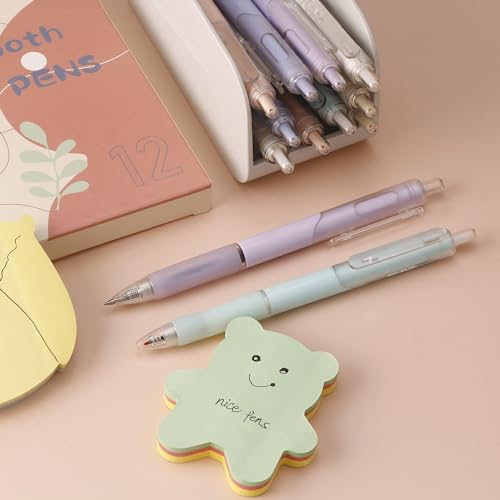 Ultra Fine Point Gel Pen 0.38mm Smooth Writing Pens,12 Pcs Black Ink Rollerball Pens For Note Taking,Cute Pens for Girls Kids