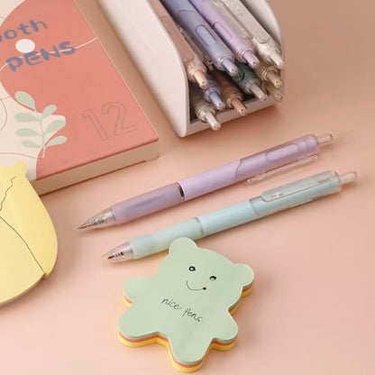 Ultra Fine Point Gel Pen 0.38mm Smooth Writing Pens,12 Pcs Black Ink Rollerball Pens For Note Taking,Cute Pens for Girls Kids